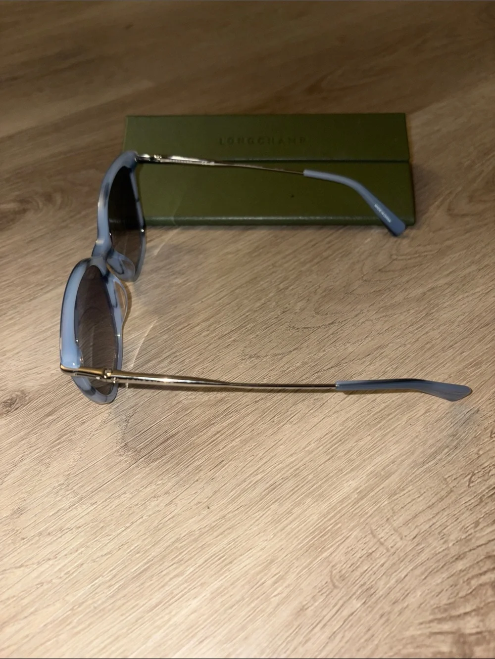 Longchamp Light Blue Frame Sunglasses with Gradient Lenses